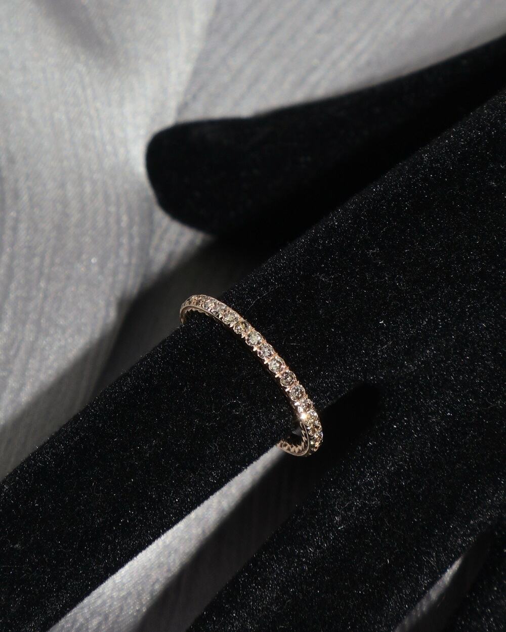 David Yurman 18k Rose Gold With Pavé Cognac Diamond Band Ring 1.9G / Sz 5